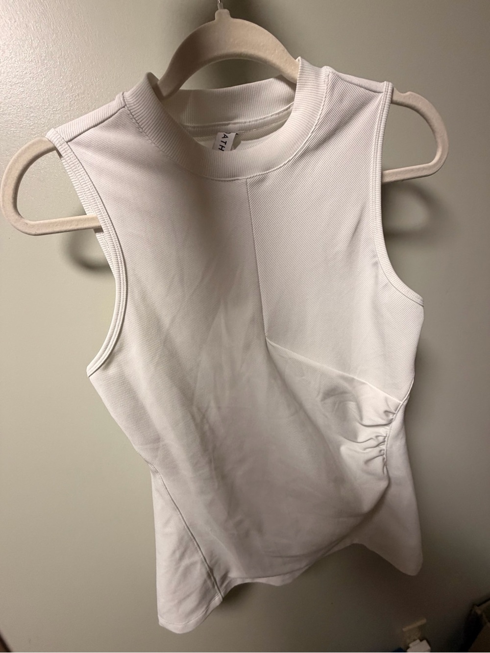 Athleta White Athletic Ruched Side Tank